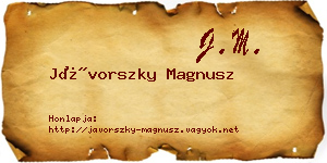 Jávorszky Magnusz névjegykártya